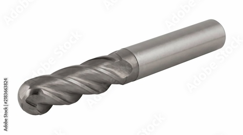 Solid carbide ball nose end mill cutter tool featuring sharp helical flutes for precision metal machining in industrial manufacturing applications