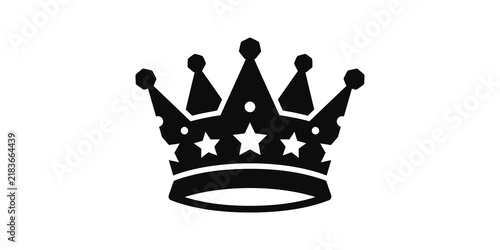 Bild auf Leinwand Imperial royal crown black silhouette adorned with stars and circles