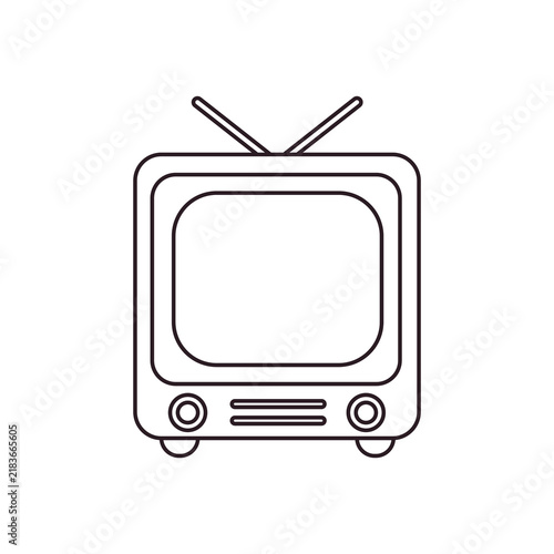retro vintage tv television emoji symbol sign icon vector illustration silhoutte