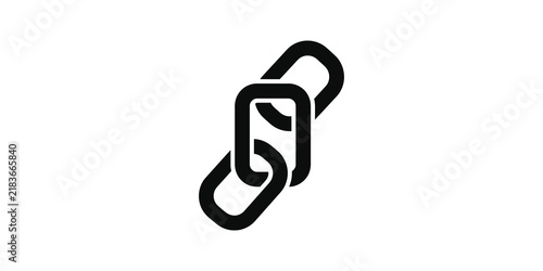 Cuadro en lienzo Black chain link icon graphic illustration for connection and security concept