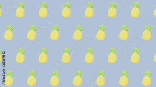 Cute pineapple fruit seamless loop background design