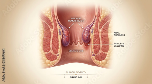 Internal Hemorrhoids with Engorged Anal Cushions Causing Painles