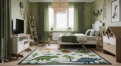 Imaginative Dinosaur Themed Children's Bedroom Retreat With Whimsical Decor