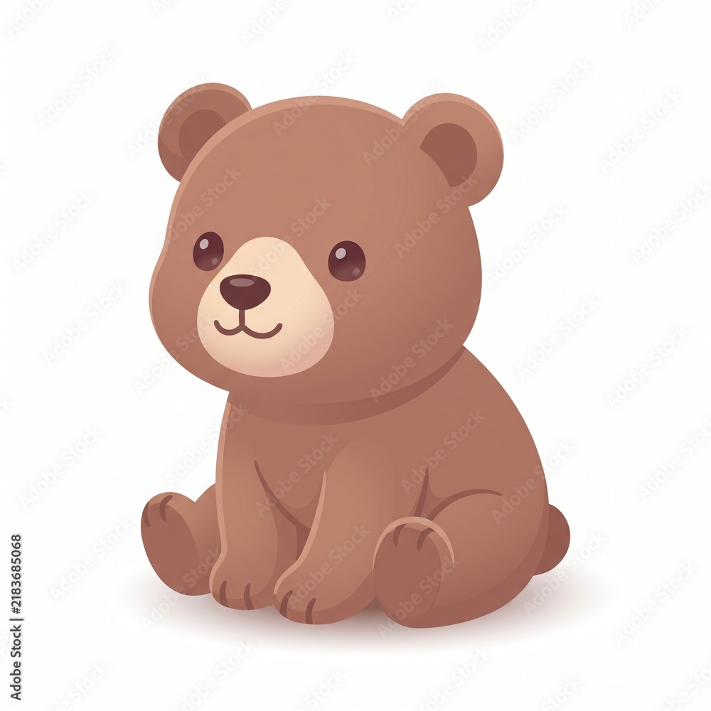 Fototapeta premium Cute Baby Bear Isolated on White Background