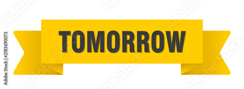 tomorrow yellow ribbon isolated on transparent background. tomorrow ribbon