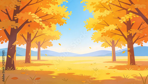 Autumn forest scenery
