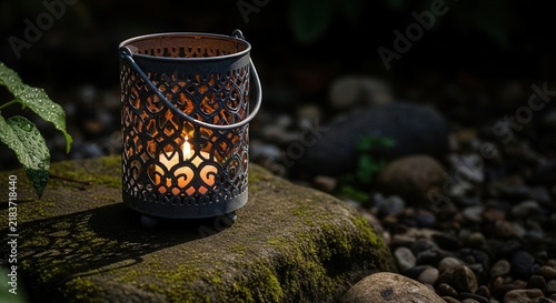 Enchanting Garden Lantern Glow Illuminates Natural Serenity
