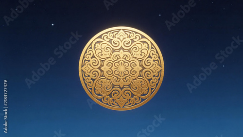 Golden circular patterned design
