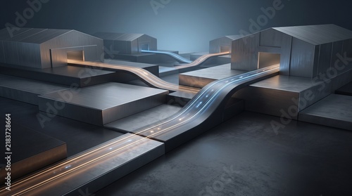 Intelligent Global Logistics Network Abstract Visualization Generative AI