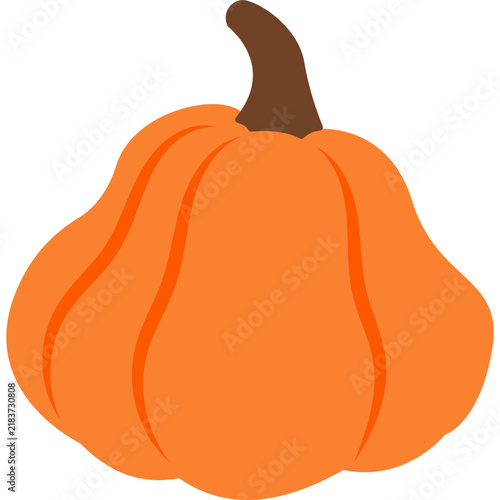 Minimalist orange pumpkin vector illustration