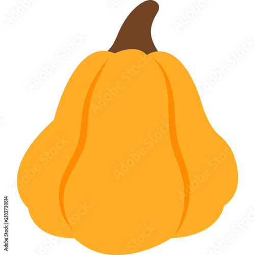 Flat design orange pumpkin icon
