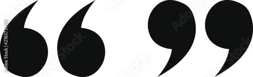 Bold black quotation marks vector illustration for modern creative design projects