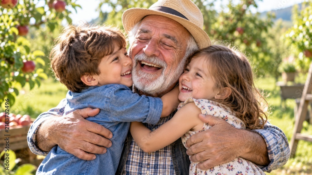 Fototapeta premium Bond Between Grandparents and Their Grandchildren