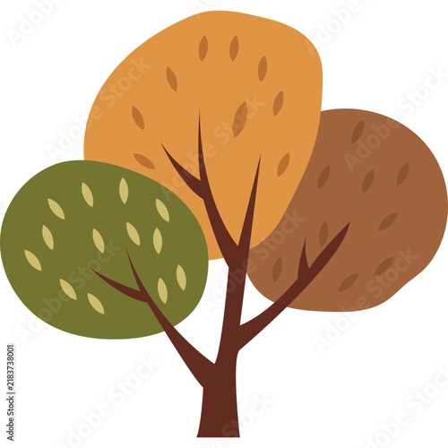 Flat Design Autumn Tree Illustration