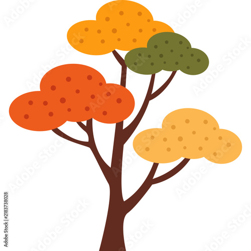 Stylized Autumn Tree Illustration Icon