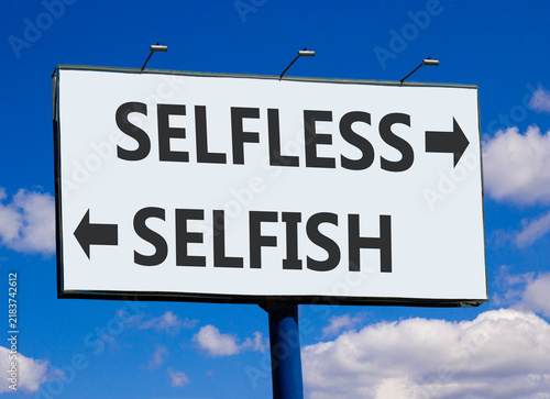 Canvastavla Selfless instead selfish words symbol