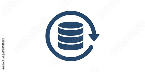 Blue database update icon on transparent background for backup tasks.