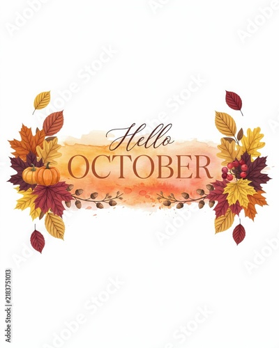 Autumn leaves and pumpkins frame 
