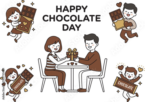 Happy Chocolate Day Celebration with Couples and Chocolate Gifts