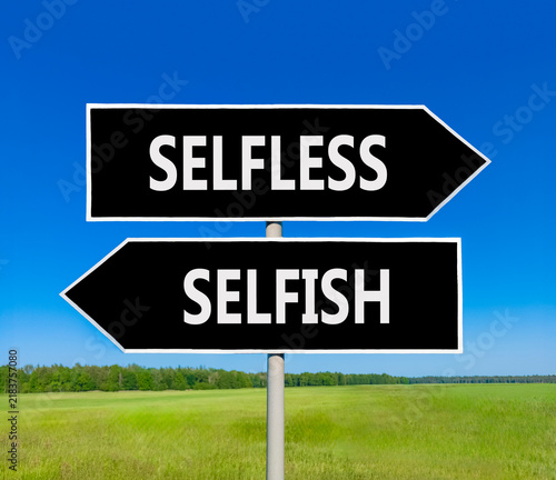 Quadro su tela Selfless instead selfish words symbol
