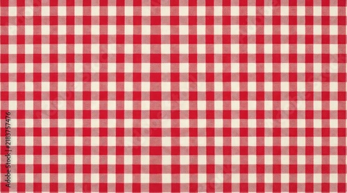 Classic red and white gingham pattern background texture for design projects