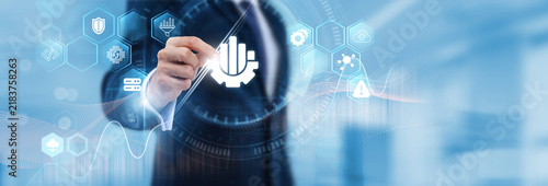 Obraz na płótnie Data Scientist Hand Hold Data science and analytics data. Predictive modeling, machine learning, data analysis, visualization, statistical insights, business intelligence.