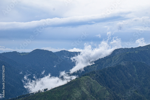 Canvas Print mountains and clouds