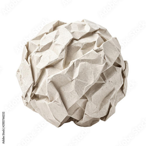 Картината върху платно Crumpled paper ball representing creative idea and recycling