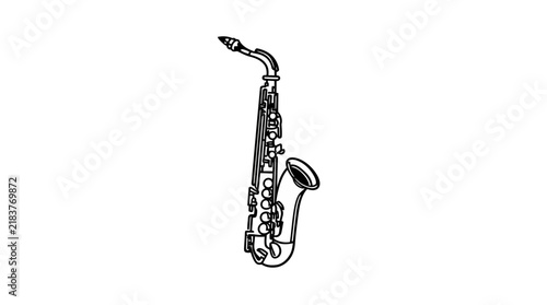 Foto Saxophone instrument line art.