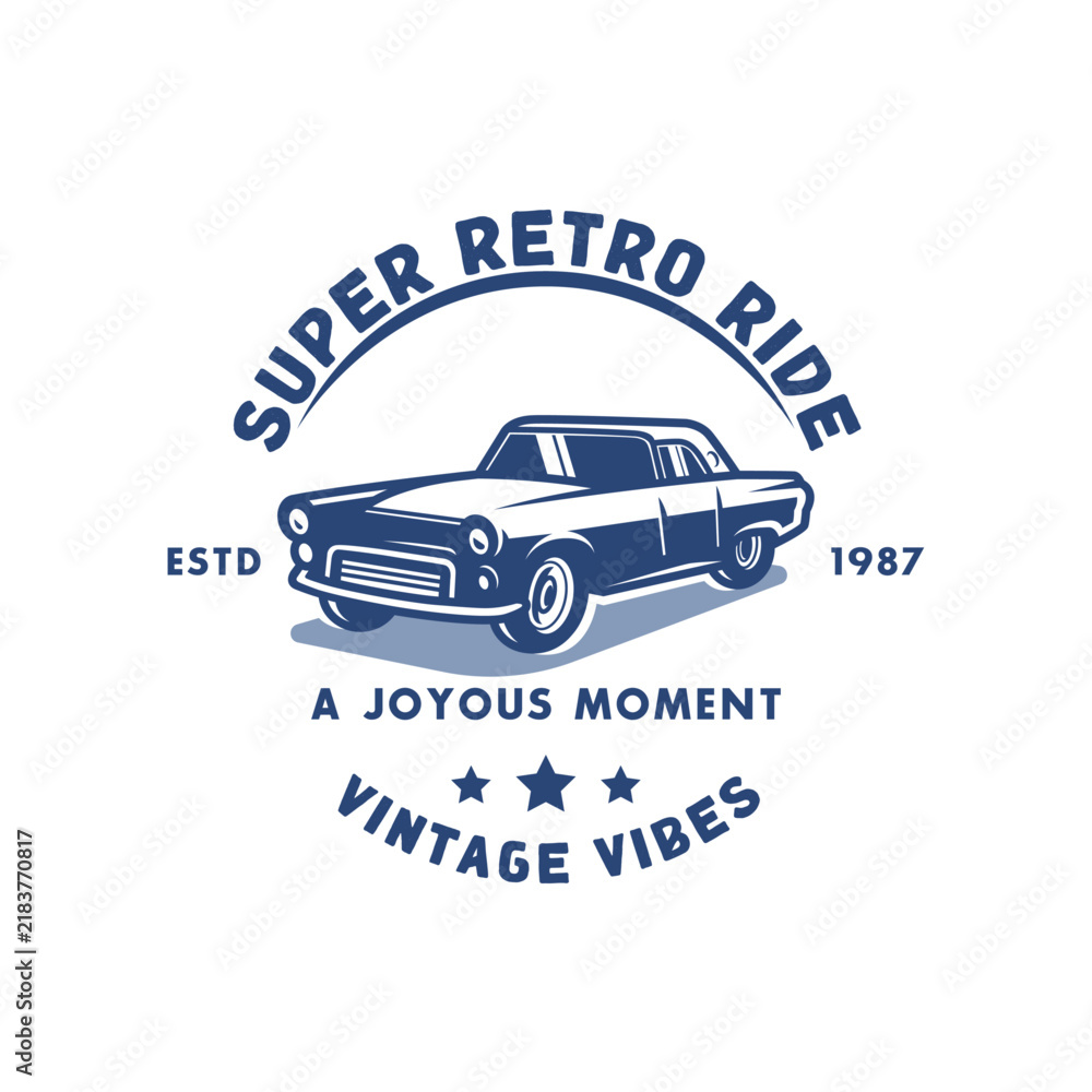 Obraz premium T shirt vintage car vector logo design