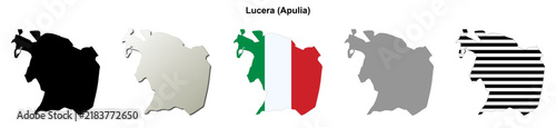 Foto Lucera (Apulia) outline map set