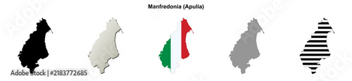Foto Manfredonia (Apulia) outline map set
