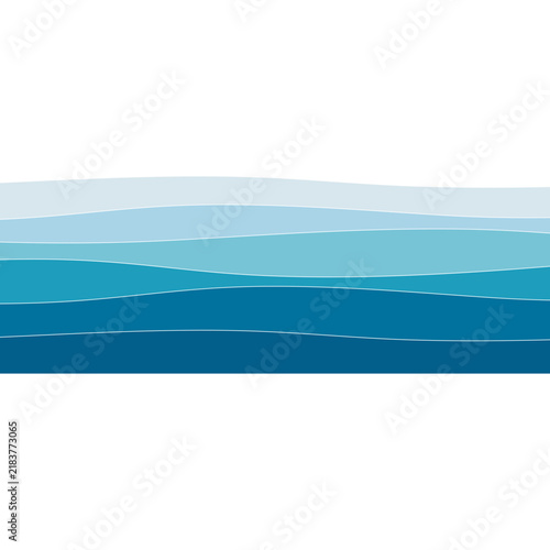 Abstract blue wave background. Ocean waves vector illustration.