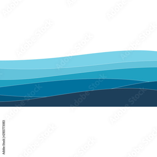 Abstract blue wave background. Ocean waves vector illustration.