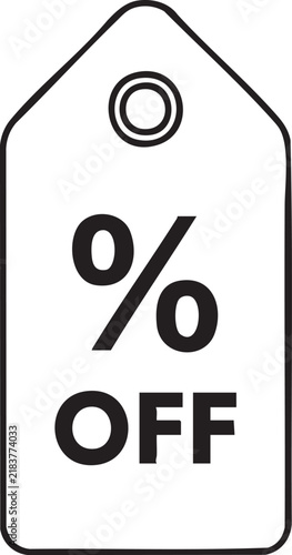 Shopping discount percentage off tag label icon with discount