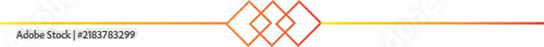 Abstract geometric line divider banner with overlapping diamond shapes and colorful gradient outline for modern decoration header border and graphic design isolated on transparent background.