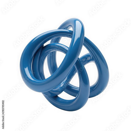 3d blue borromean rings abstract design