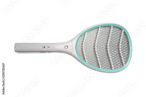 Electric mosquito or  pest swatter on a white background.
