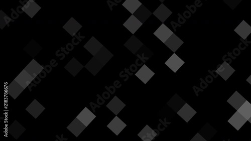 Abstract dark gray pixelated square diamond geometric pattern background featuring flickering monochrome shapes for digital tech or minimalist designs.