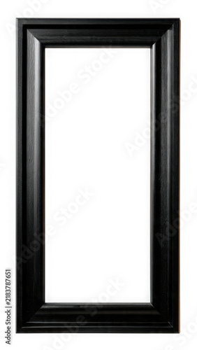 Black picture frame isolated on white background