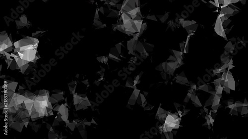 Abstract monochrome geometric shards motion background black white jagged polygon animation featuring shifting crystal-like fragments for tech projects.