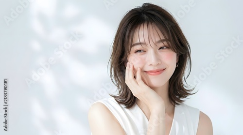 Obraz w ramie ナチュラルな女性の美容ポートレート