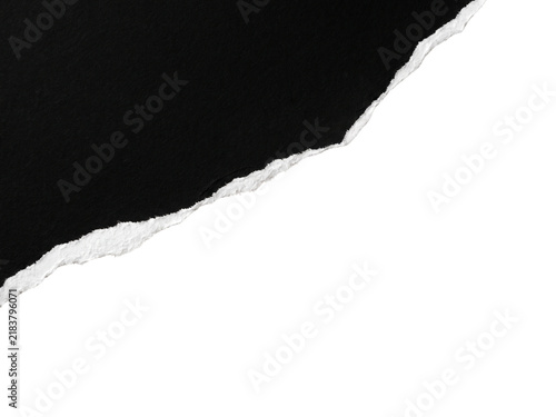 Torn black paper edge with white background visible PNG transparent background
