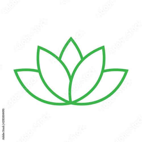 green leaf lotus plant icon vector