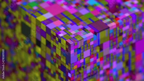 Abstract colorful blocks. Computer generated 3d render