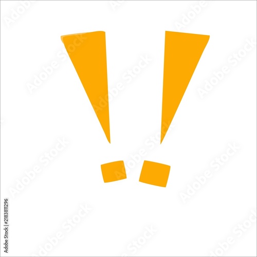 Yellow exclamation mark icon set for warning alert and attention notification design