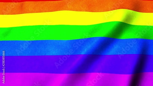 waving Rainbow flag. Computer generated 3d render