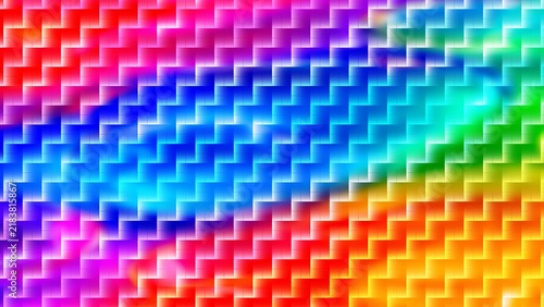 Abstract Colorful Rainbow Zigzag Geometric Pattern Background Vibrant Diagonal Gradient Step Grid Texture Bright Dynamic Decorative Art Wallpaper
