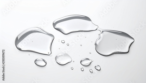 Multiple Water Puddles Scattered White Background Rain Effect Isolated