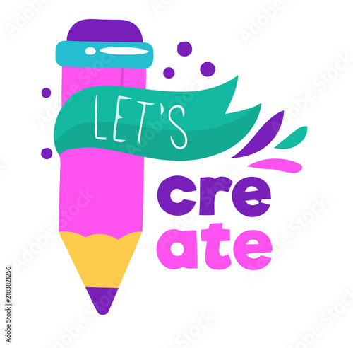 Creative School Kids Cartoon Pencil Illustration Artwork